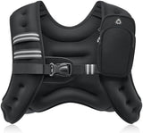 ZELUS Weighted Vest, 6lb/8lb/12lb/16lb/20lb/25lb/30lb Weight Vest with Reflective Stripe for Workout, Strength Training, Running, Fitness, Muscle Building, Weight Loss, Weightlifting