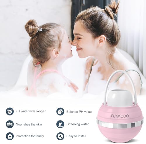 Bath Water Filter for Tub Faucet - 8 Stages Bathtub Water Filter Reduces Contaminants for Softer, Smoother Skin - 2,500 Gallons of Filtration, BPA Free (Pink)