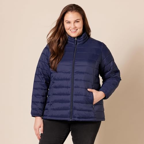 Amazon Essentials Women's Lightweight Water-Resistant Packable Puffer Jacket (Available in Plus Size)