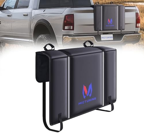 MICTUNING Tailgate Bike Pad for Mountain Bike, Secure 2 Bikes on Truck, ScratchResistant Tailgate Pad with Reflective Strips and Tool Pocket, for Outdoor Bicycle Transportation