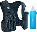 Running Vest for Women Men, USA Original Patent, Adjustable Chest Straps Running Hydration Vest with 500ml Soft Flask, Lightweight Reflective Hydration Backpack for Hiking Marathon