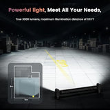 Work Light【AUTO ON/Off】 3000LM 5200mAh Under Hood LED Work Light with Hooks, Portable Magnetic Rechargeable Cordless Job Site Lighting for Mechanic/Car Repairing/Garage-Black