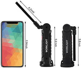 Tool Gifts for Men Dad Him, Rechargeable Work Lights, LED Work Light with Magnetic Base & Hanging Hook, 360°Rotate Rechargeable Flashlights for Mechanics Car Repair Home, Camping (2 Pack)