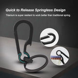 Titanium Carabiner Keychain Clip, Minimalist Keychain Key Clip EDC Quick Release Hooks