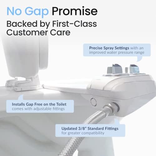 LUXE Bidet NEO 120 Plus - Patented Bidet Attachment for Toilet Seat, Innovative Hinges to Clean, Slide-in Easy Install, Advanced 360° Self-Clean, Single Nozzle, Rear Wash (Chrome)