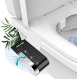 HOPOPRO Bidet Attachment for Toilet, Non-Electric Bidet Ultra-Slim Dual Nozzle (Feminine/Rear Wash), Fresh Cold Water Sprayer Bidets for Existing Toilets with Adjustable Pressure Control, Black