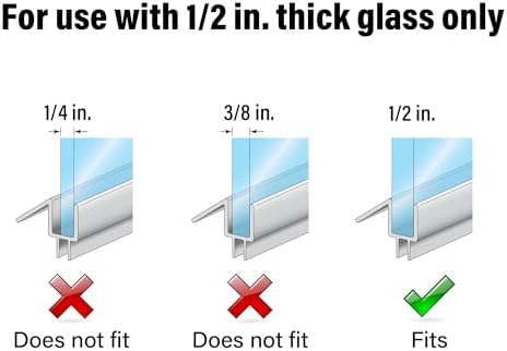 Prime-Line M 6259 Frameless Shower Door Bottom Seal for 1/2 in. Thick Glass Doors, Dual Flap and 45 Degree Drip Guard, 36 in., Clear Vinyl (Single Pack)