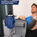 icolor Magnetic Gym Bag Water Bottle Carrier Holder with Phone Pockets & Shoulder Strap,5 Built-in Magnets Gym Bottle Pouch Sleeve,Magnetic Bag Gym Accessories Organizer for Men Women