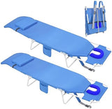 3 in 1 Women Comfort Backpack Tanning Beach Chair with Face Hole & Cushion | Portable Folding Lounge Sun Chair for Adult Outside Reading Sunbathing Poolside Camping | Reclining 6 Position | Royal Blue