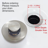 LEKEYE Tub Stopper | Shower Drain Hair Catcher | Pop-up Drain Stopper with Strainer | Bathroom Bathtub Plug | Drain Protector for 1-1/2 to 1-3/4" Bath Drain Hole - Brushed Nickel