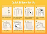 Beach Cabana, 6.2' x 6' Portable Canopy with Side Wall, 4 Adjustable Height, UPF 50+ UV Protection, Easy to Set Up Cool Cabana Tent, Waterproof Beach Shelter for Outdoor Patio