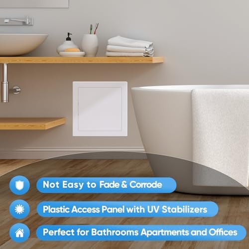 TICONN Access Panel for Drywall, 12 x 12 Inch ABS Plastic Wall Hole Cover Access Doors, Easy Install Plumbing Wall Panel for Drywall, Ceiling, Wiring and Cables