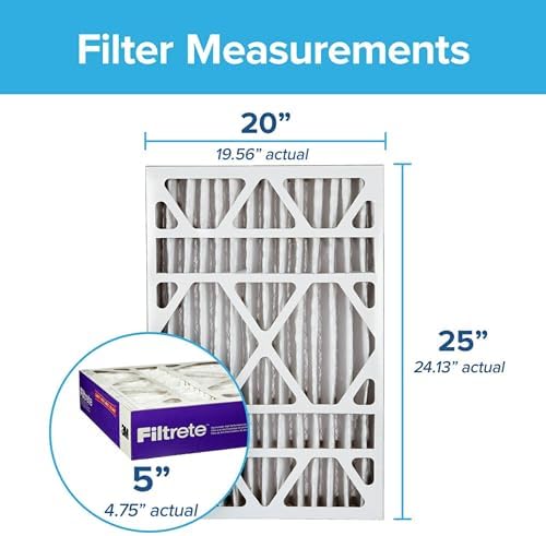 Filtrete 20x25x5 AC Furnace Air Filter, MPR 1550, MERV 12, Fits Trion AirBear, CERTIFIED Asthma & Allergy Friendly, Electrostatic Air Cleaning Filter, 1-Pack (actual size 19.56 x 24.13 x 4.75)