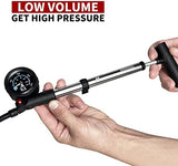 BV Mini Bike Pump Portable Frame Pump, Air Ball Pump Inflator with Ball Pump Needles, Fits Presta & Schrader- Smart Valve