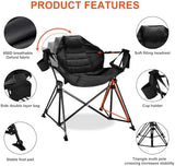 Hammock Camping Chair Folding 350lbs Foldable Portable Rocking Chairs for Adults Outside Swinging Camp with Stand Lawn Garden Hanging Outdoor