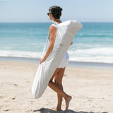 AMMSUN Beach Cabana with Fringe, 6'×6' Boho Beach Canopy with Tassels, Easy Set up & Premium Wood Pole, Cabana Tent with Sand Pockets, Instant Sun Shade for Sand, Garden, Patio, Elegant White