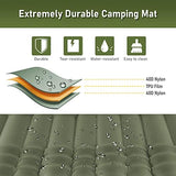 Elegear Double Sleeping Pad for Camping, 4" Ultra-Thick Self Inflating Camping Pad 2 Person with Pillow Built-in Foot Pump, Portable Camping Sleeping Mat for Backpacking, Hiking, Tent(Army Green Full)