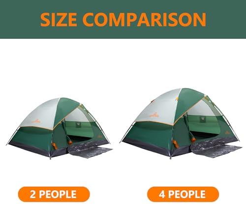 2-12 Person Tents for Camping Waterproof, Backpack Double Layer Tents, Perfect Picnics, Fishing and Backyard Camping