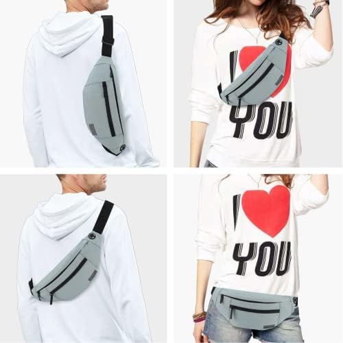 MAXTOP Large Crossbody Fanny Pack with 4-Zipper Pockets,Gifts for Enjoy Sports Festival Workout Traveling Running Casual Hands-Free Wallets Waist Pack Phone Bag Carrying All Phones