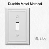 Single Toggle Light Switch Cover Adler Metal Wall Plate, 4-Pack White 1 Gang, Light Switch Cover Decorative Wallplate, Durable