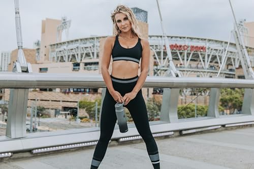 HYDRO CELL Stainless Steel Insulated Water Bottle with Straw - For Cold & Hot Drinks - Metal Vacuum Flask with Screw Cap and Modern Leakproof Sport Thermos for Adults (Graphite/Black 24oz)