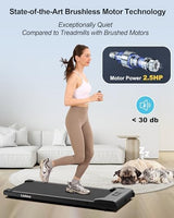 Walking Pad Under Desk Treadmill, Portable Small Treadmills for Home and Office, 2.5HP Super Quiet Brushless Motorized Walking Jogging Running Machine with Remote Control