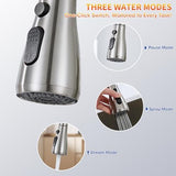 Kitchen Faucets with Pull Down Sprayer, High Arc Single Handle Stainless Steel Commercial Kitchen Faucet 1 or 3 Hole Sink Faucet for Farmhouse Camper Laundry Rv Bar, Brushed Nickel