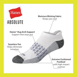 Hanes Men's Absolute Active Cushioned Heel Shield, Moisture Wicking Socks, Seamless Toe, 4-Pack