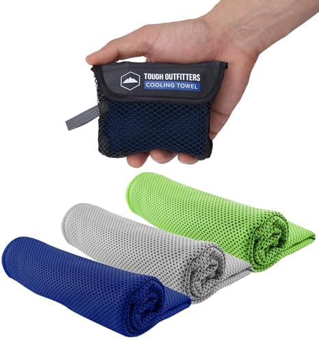 Tough Outdoors Cooling Towel - Cooling Towels for Neck & Face - Ice Wrap & Sweat Rag for Camping Gym Yoga & Sports - Workout Towel for Gym Sweat - Cool Towels for Extreme Heat