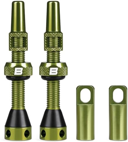 BWSHLF Tubeless Presta Valve Stem 40/44/55/60/65/80/100 mm, Super Light Alloy Presta Valve Stem Kit with Valve Core Remover Tool and Valve Stem Caps - Multiple Color and Size Options(Pair)