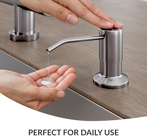 Soap Dispenser for Kitchen Sink(Brushed Nickel),Stainless Steel Countertop Dish Soap Dispenser Pump with 47 '' Extension Tube kit