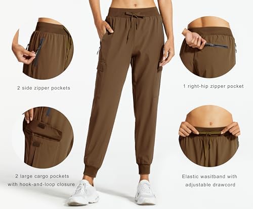Libin Women's Cargo Joggers Lightweight Quick Dry Hiking Pants Athletic Lounge Casual Travel Petite/Regular/Tall