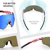 Ukoly Cycling Sunglasses for Men Women with 3 Interchangeable Lenses, Polarized Sports Sunglasses, Baseball Sunglasses