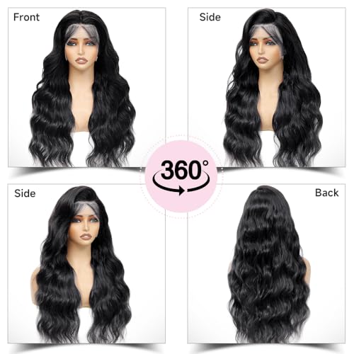 Jamoro 13x6 Lace Front Wigs Human Hair 200% Density 28 Inch Body Wave Lace Front Wigs Human Hair Pre Plucked Real Human Hair Wig with Baby Hair Glueless Wigs Human Hair Lace Front Wigs