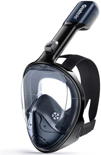 Greatever Full Face Snorkel Mask, Snorkeling Gear for Adults with Latest Dry Top Breathing System and Detachable Camera Mount, Foldable Snorkel Mask Adult, Snorkels Anti-Fog & Anti-Leak