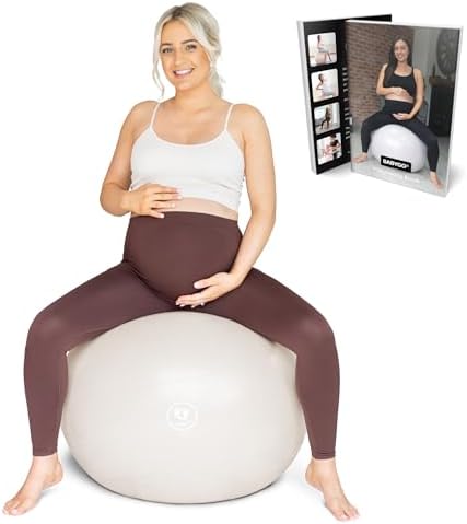 BABYGO® Birthing Ball for Pregnancy & Labor + Our Award Winning Book - Exercise, Birth & Recovery Plan, 5X Stronger Than a Yoga Ball with Eco Friendly Material