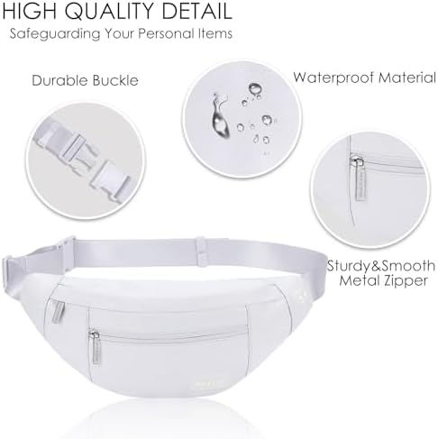 MAXTOP Large Crossbody Fanny Pack with 4-Zipper Pockets,Gifts for Enjoy Sports Festival Workout Traveling Running Casual Hands-Free Wallets Waist Pack Phone Bag Carrying All Phones