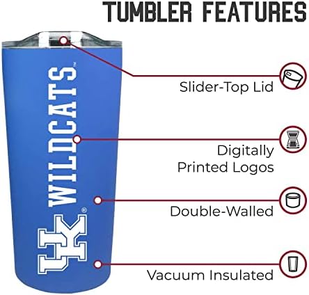 Campus Colors NCAA Stainless Steel Tumbler perfect for Gameday - 18 oz - Double Walled - Keeps Drinks Perfectly Insulated (Kentucky Wildcats - Royal)