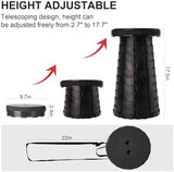 Upgraded Foldable Stool Thickened Set of 2, Portable Collapsible Stool Retractable Stool, Foldable Portable Collapsible Chair for Fishing, Hiking Tours, BBQ, Parties, Outdoor Activities (Black)
