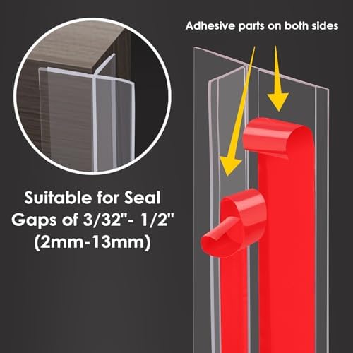 T-Shaped Clear Silicone Seal Strip for Door & Windows Gaps,Weather Stripping Door Seal Strip，20Ft Door Draft Stopper for Side of Door
