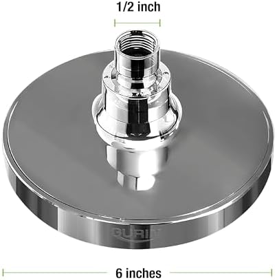 GURIN Shower Head High Pressure Rain, Luxury Bathroom Showerhead with Chrome Plated Finish, Adjustable Angles, Anti-Clogging Silicone Nozzles (2.5 GPM)