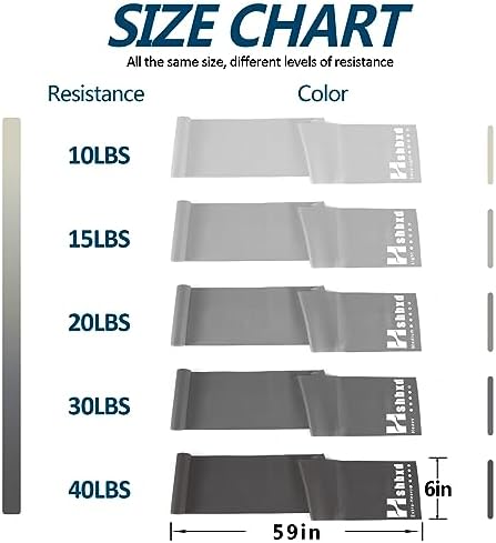 Resistance Bands for Working Out, Physical Therapy Bands, Latex Free Elastic and Exercise Bands Set for Stretching, Suitable for Rehab, Yoga, Pilates, Gym, Home Exercise