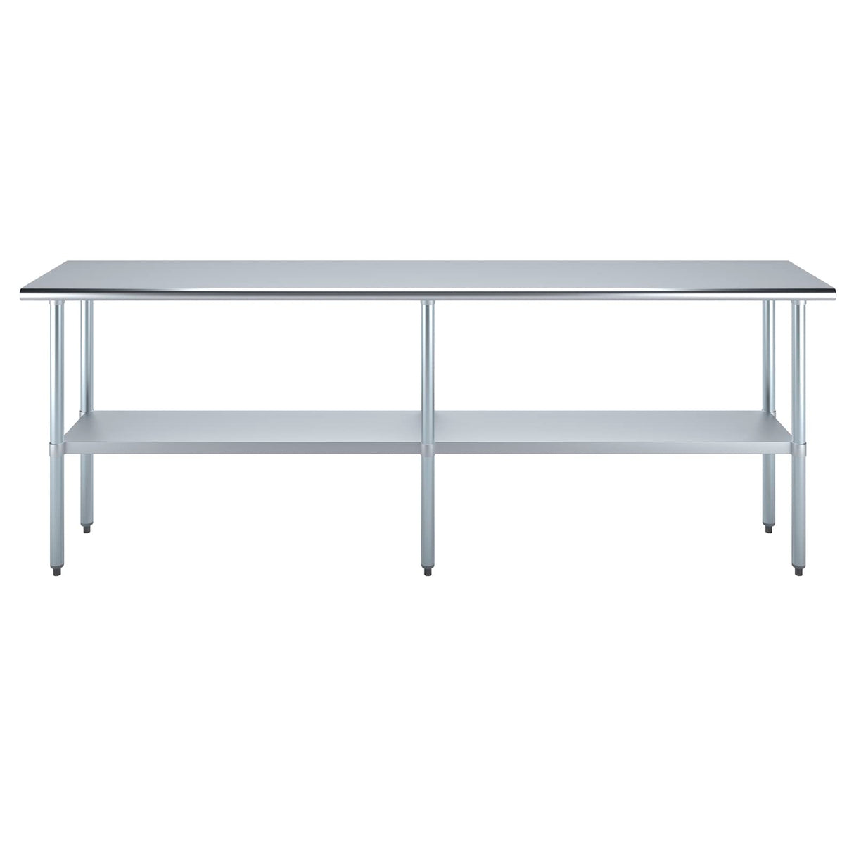 AmGood 18 in. x 96 in. Stainless Steel Work Table | Metal Kitchen Food Prep Table | NSF