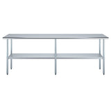 AmGood 18 in. x 96 in. Stainless Steel Work Table | Metal Kitchen Food Prep Table | NSF