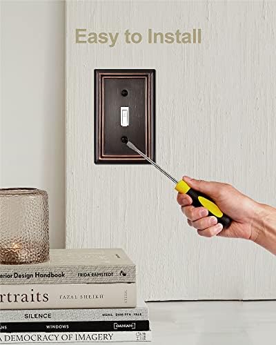 4-Pack Single Toggle Wall Plate, Decorative Aged Bronze Light Switch Cover, Metal Switch Plate Cover, 3.15''*4.88'', Midsize