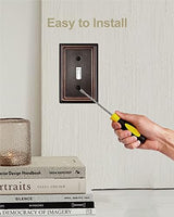 4-Pack Single Toggle Wall Plate, Decorative Aged Bronze Light Switch Cover, Metal Switch Plate Cover, 3.15''*4.88'', Midsize