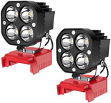 2 Packs LED Work Light Compatible with Milwaukee 18V Battery, 40W 6000LM Flashlight,18V Battery Cordless Work Light 120°Adjustable with Low Voltage Protection for Outdoors Job Site Lighting