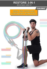 Resistance Bands with Handles, Single Resistance Bands, Exercise Bands with Handles, for Resistance Training, Physical Therapy, Home Workouts, Fitness, Pilates