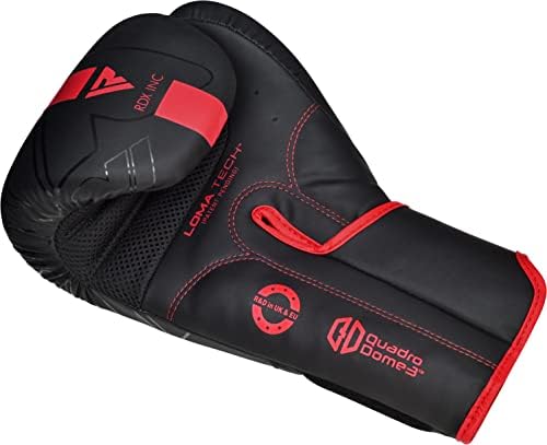 RDX Boxing Gloves, Pro Training Sparring, Maya Hide Leather, Muay Thai MMA Kickboxing, Men Women Adult, Heavy Punching Bag Focus Mitts Pads Workout, Ventilated Palm, Multi Layered, 8 10 12 14 16 18 Oz