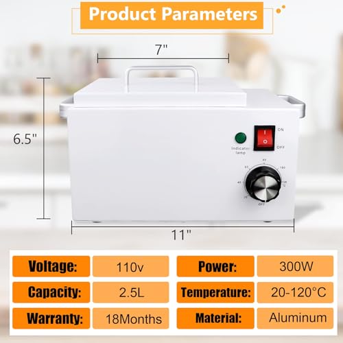 Flngr 5.5Lbs Professional Wax Warmer for Hair Removal with 0-120C Temperature Control, Large Wax Pot for Salon and Self-use, Gift